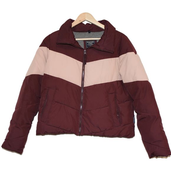 Abercrombie & Fitch Jackets & Blazers - Womens Abercrombie & Fitch Burgundy Red Pink Puffer Coat Ski Snow Jacket Size S